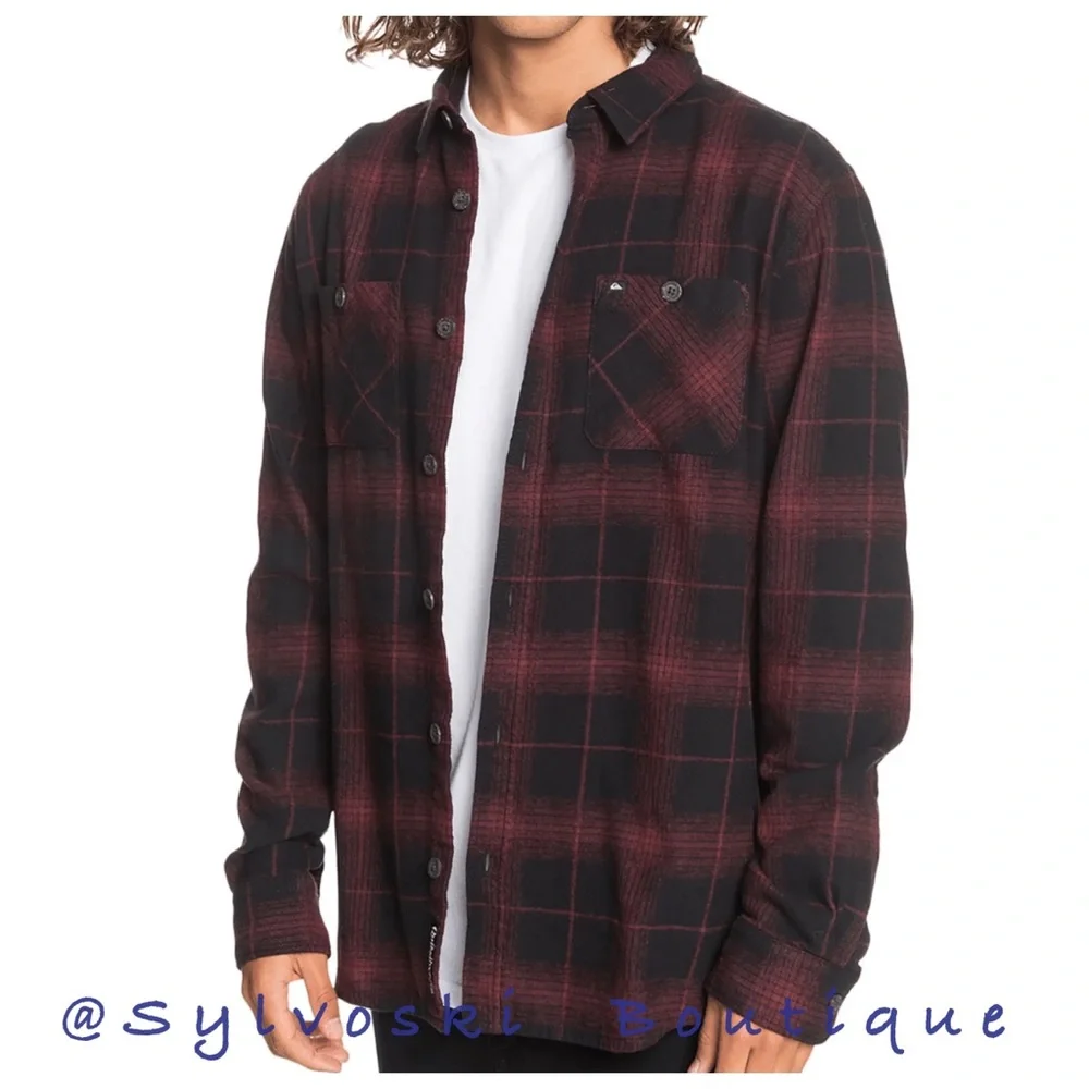 🔥Quiksilver Shadow Swells Long Sleeve Shirt NWT - Picture 3 of 8